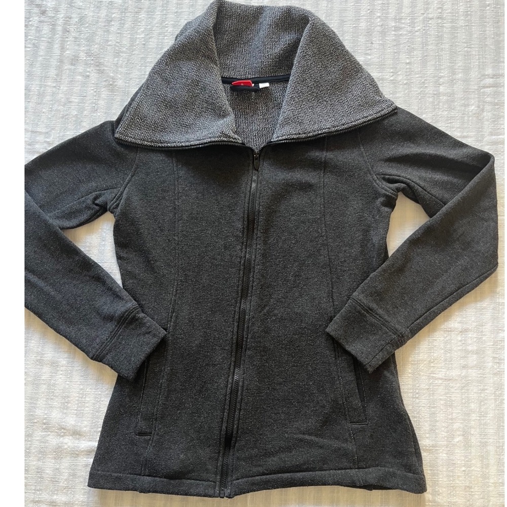 Puma Womens Sportlifestyle Full Zip Jacket Gray Shawl Collar 834629 Small